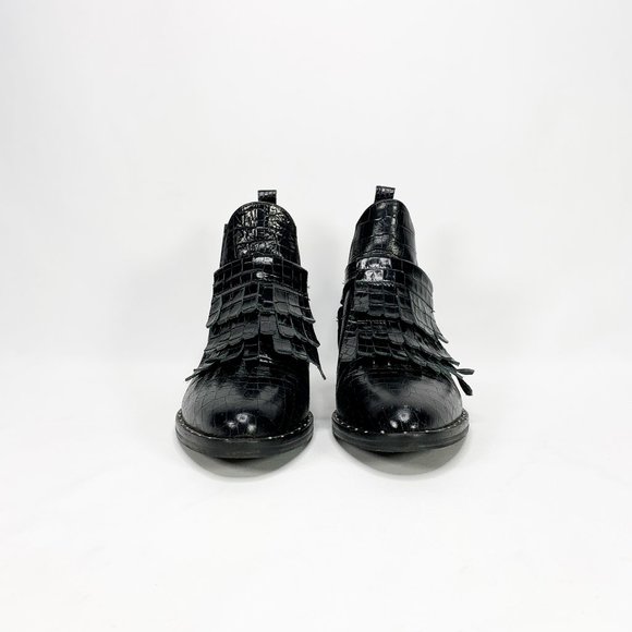 FREDA SALVADOR Croc-Embossed Kiltie Chelsea Boots - Picture 3 of 10